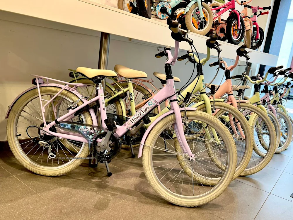 Rij fietsen in de showroom van Robeet Bike Style